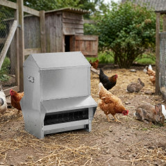 Tolva Exterior Aves y Roedores 50 Kg 97x60x66 cm | Comedero Galvanizado Pájaros Conejos