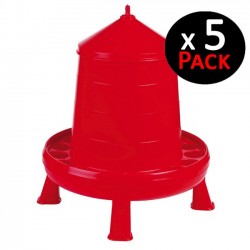 5 x Tremi Plastique Volailles rouge 4 Kg pour poulets, avec pieds, 30x30x50 cm