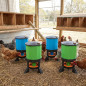 Lot de 2 abreuvoirs + mangeoires avec pieds pour poules 45 L | Kit de 4 accessoires pour volailles