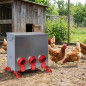 Alimentador metálico para aves com 6 saídas, capacidade de 80 kg | Sem desperdício | Reservatório para uso externo