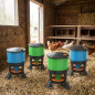 Lot de 2 abreuvoirs + mangeoires avec pieds pour poules 35 L | Kit de 4 accessoires pour volailles