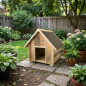 Caseta de Madera para Perros 65x74x75 cm | Caseta Exterior Techo a Dos Aguas para Perro Mediano