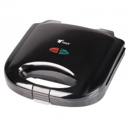Sanduicheira com design compacto de 750W, ideal para sanduíches e lanches crocantes