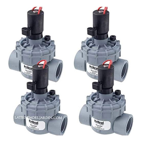 Set di 4 Elettrovalvole per Irrigazione 1'' 24V Irritrol 2400MT, per Programmatori Elettrici 24V