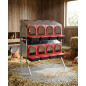 Nichoir à poules Intérieur 8 départements 108x48x123 cm. Pondoir métallique d'intérieur avec pieds