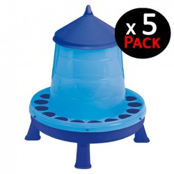 5 Stück Futtertrögen mit Beinen für Hühner und Vögel | Fassungsvermögen 4 kg | 30x30x50 cm | Robustes Kunststoff | Blaue Farb