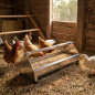 Stainless steel chicken feeder 61x19x19.5 cm