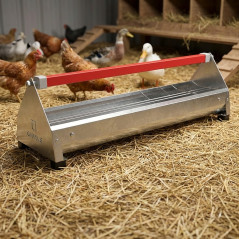 Galvanized sheet chicken feeder 122x19x19.5 cm