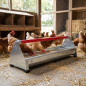 Galvanized sheet chicken feeder 122x19x19.5 cm
