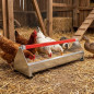 Mangeoire pour poulets de chair, Tôle galvanisée 61x19x19,5 cm