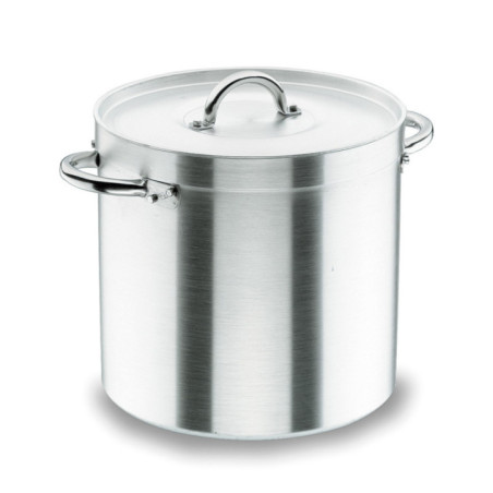 Lacor Edelstahltopf mit Deckel, 38 cm | Gerader Topf mit matter Oberfläche | Geeignet für Ceran-, Elektro- und Gasherde | 43 Lit