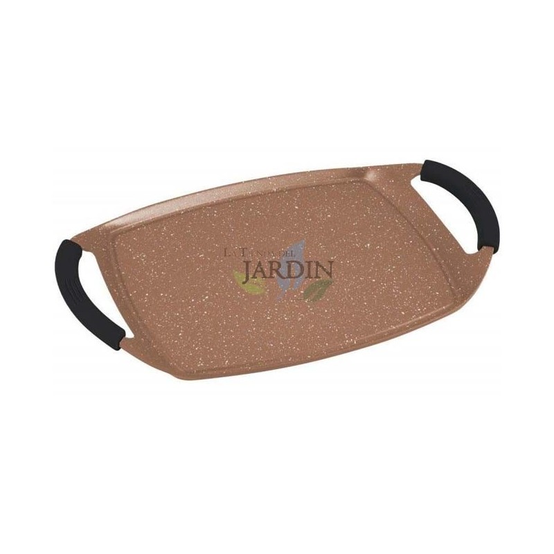 Steinbeschichtete Induktionsgrillplatte 47 cm braun  Steinbeschichtete Induktionsgrillplatte 47 cm braun