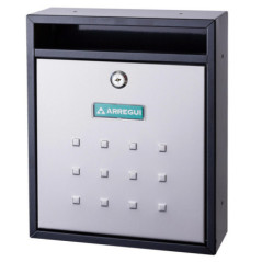 Cassetta postale esterna | Cassetta postale in acciaio inox nero con chiavi | Cassetta postale a muro per condomini con serratur