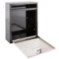 Outdoor Mailbox | Black Stainless Steel Mailbox with Keys | Wall-Mounted Mailbox for Communities with Lock 26x36x11 cm