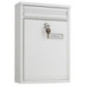 Outdoor Mailbox | White Steel Mailbox with Keys | Wall-Mounted Mailbox for Communities with Lock 22x36x11 cm