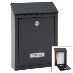 Outdoor Mailbox | Anthracite Steel Mailbox with Keys | Wall-Mounted Mailbox for Communities with Lock 21.6x36x11 cm