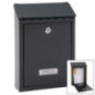 Outdoor Mailbox | Anthracite Steel Mailbox with Keys | Wall-Mounted Mailbox for Communities with Lock 21.6x36x11 cm