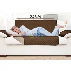 Housse de protection pour fauteuil de qualité supérieure - 2 places - Marron/beige, Housse de Canapé Réversible