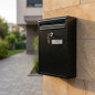 Cassetta postale esterna | Cassetta postale in acciaio nero con chiavi | Cassetta postale a muro per condomini con serratura 22x