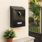 Cassetta postale esterna | Cassetta postale in acciaio nero con chiavi | Cassetta postale a muro per condomini con serratura 21,