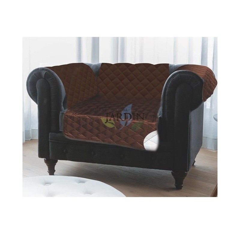 Protective cover for reversible armchair 1 square brown and beige Protective cover for reversible armchair 1 square brown and beige