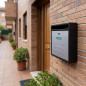 Cassetta postale esterna | Cassetta postale in acciaio inox nero con chiavi | Cassetta postale a muro per condomini con serratur