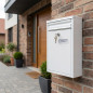 Outdoor Mailbox | White Steel Mailbox with Keys | Wall-Mounted Mailbox for Communities with Lock 22x36x11 cm