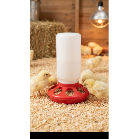 Mangeoire plastique pour poussins 0,6 Kg, 15x24cm