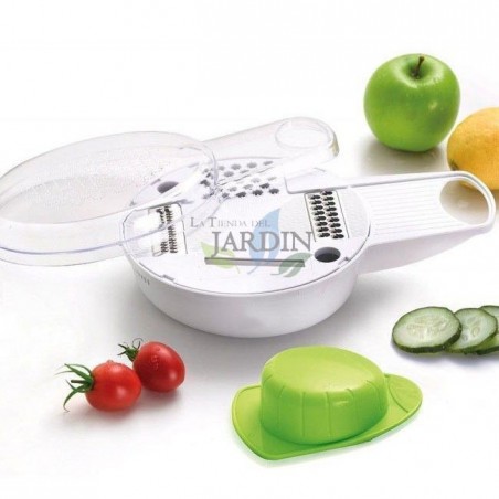 Grattugia per Verdure 4 in 1 con Recipiente Multifunzionale - Grattugia per frutta. Grattugie in plastica bianca