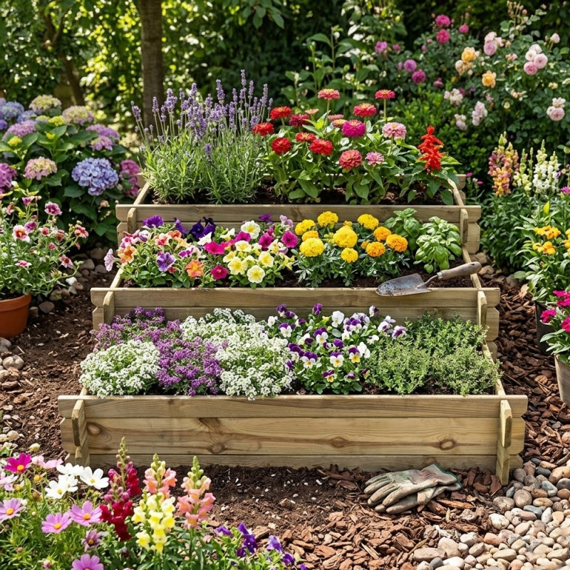 Escada de Jardim Urbana 3 níveis 134x88x40 cm, ideal para cultivo urbano em pequenos espaços Escada de Jardim Urbana 3 níveis 134x88x40 cm, ideal para cultivo urbano em pequenos espaços