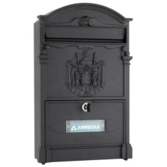 Cassetta postale da esterno | Cassetta postale in alluminio nero con chiavi | Cassetta postale residenziale a parete con serratu