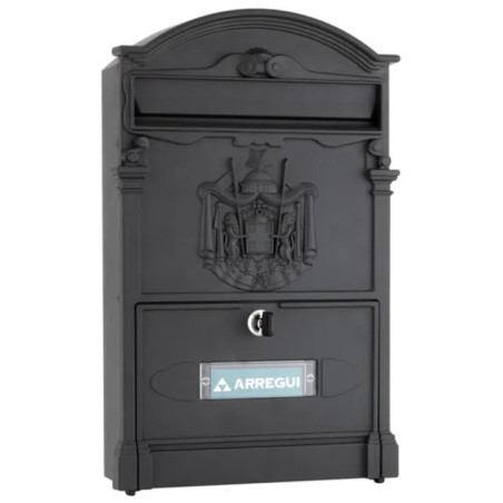 Cassetta postale da esterno | Cassetta postale in alluminio nero con chiavi | Cassetta postale residenziale a parete con serratu