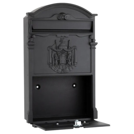 Buzon de Correos Exterior | Buzon de Aluminio Negro con llaves | Buzon de Pared Residencial con Cerradura 36x26x11 cm