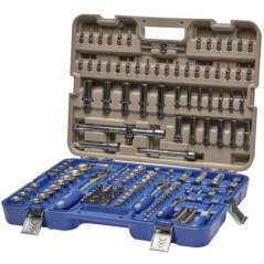 Conjunto de ferramentas de 172 peças com soquetes de 1/2", 1/4" e 3/8" | Kit de ferramentas completo com catracas, bits, bits To