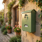 Outdoor Mailbox | Green Lacquered Plastic Mailbox with Keys | Classic Wall-Mounted Mailbox with Lock 36x27x11 cm