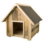 Niche en bois pour chien 59x61x65 cm | Niche d'extérieur avec toit à pignon pour petits chiens Niche en bois pour chien 59x61x65 cm | Niche d'extérieur avec toit à pignon pour petits chiens