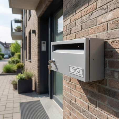 Outdoor Mailbox | Community Mailbox with Keys | Steel Wall Mounted Mailbox with Lock 25x24x12 cm