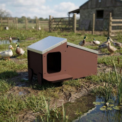 Caseta para Patos y Aves con Nido 64x44x44 cm | Refugio Exterior para Aves de Corral con Nidal