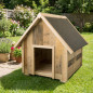 Caseta de Madera para Perros 59x61x65 cm | Caseta Exterior Techo a Dos Aguas para Perro Pequeño