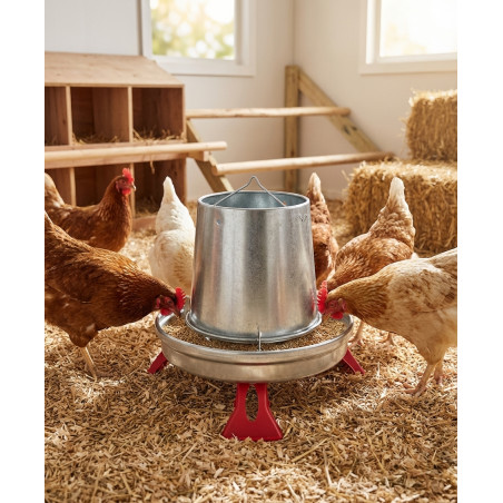Metal Hopper for chickens with Legs 20 Kg, 40x53 cm