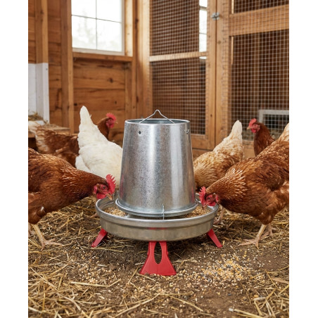 Trémie en métal pour poulets à pattes 10 Kg, 33x47 cm