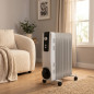 Radiateur à Bain d'Huile 2500W Chauffage électrique 9 éléments Orbegozo RH5000. Thermostat réglable, blanc