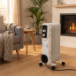 Radiador de óleo Orbegozo RL1500, 7 elementos, 1500 W, termostato ajustável, branco