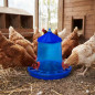 Tolva Comedero para Aves y Gallinas | 16 kg Capacidad | 46x46x63 cm | Plástico Resistente | Color Azul