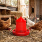 Plastic chicken feeder hopper 2 Kg, 24x24x29.5 cm, red Plastic chicken feeder hopper 2 Kg, 24x24x29.5 cm, red