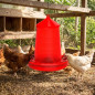 Plastic chicken feeder hopper 2 Kg, 24x24x29.5 cm, red Plastic chicken feeder hopper 2 Kg, 24x24x29.5 cm, red