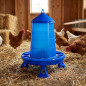 Plastic chicken feeder hopper with legs 12 kg, 46x46x50 cm, blue
