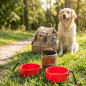 Travel feeder - waterer for dogs and cats 1.5 liters, red