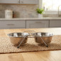 Tigelas duplas para comida e água para cães e gatos com suporte, ø14 cm. 28,5 x 14,5 x 6 cm. Capacidade 0,35 litros x 2 tigelas