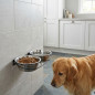 Mangeoire et abreuvoir double pour chien en acier inoxydable, 2,80 litres par gamelle, 51x26x8,2 cm
